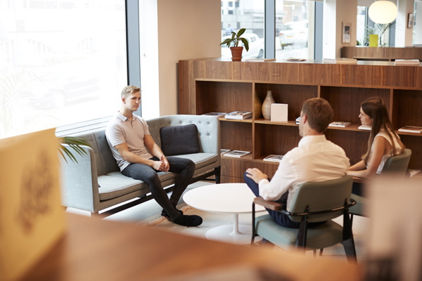 Male hiring manager interviewing a potential long-term employee