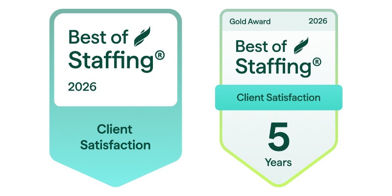 Top-rated recruiting firm Minneapolis: ClearlyRated 2026 Best of Staffing Client award